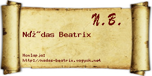 Nádas Beatrix névjegykártya