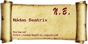 Nádas Beatrix névjegykártya