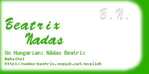 beatrix nadas business card