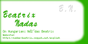 beatrix nadas business card